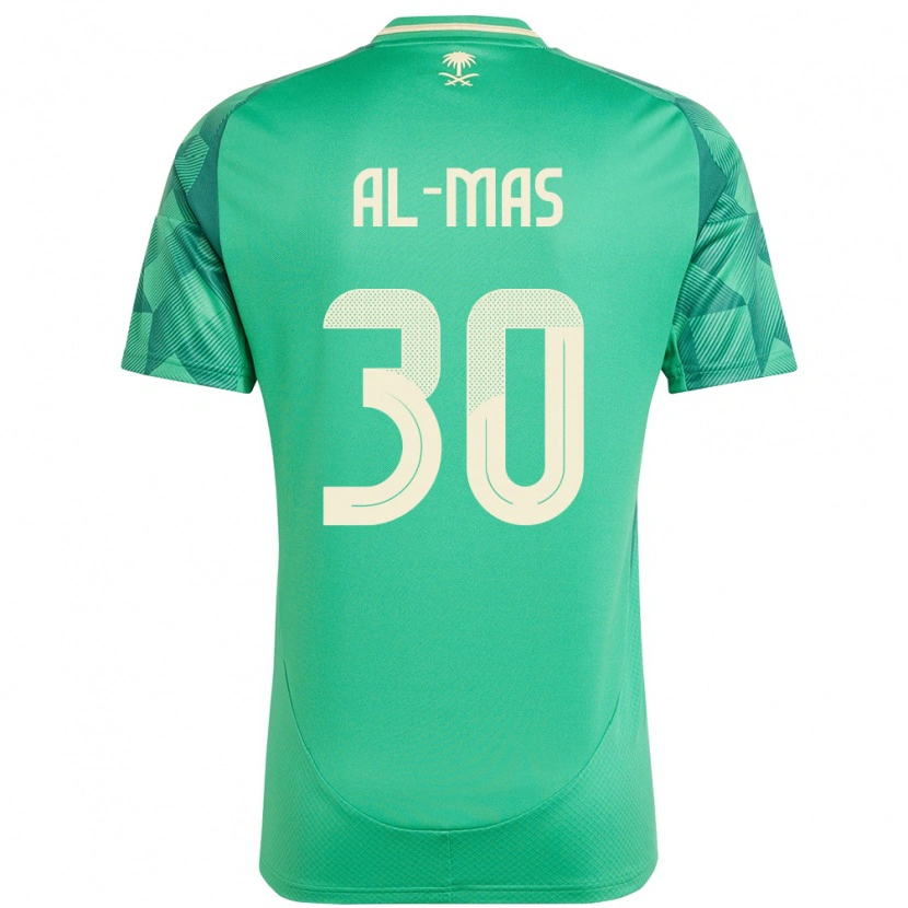 Danxen Mænd Saudi-Arabien Abdullah Al-Mas #30 Grøn Hjemmebane Spillertrøjer 24-26 Trøje T-Shirt