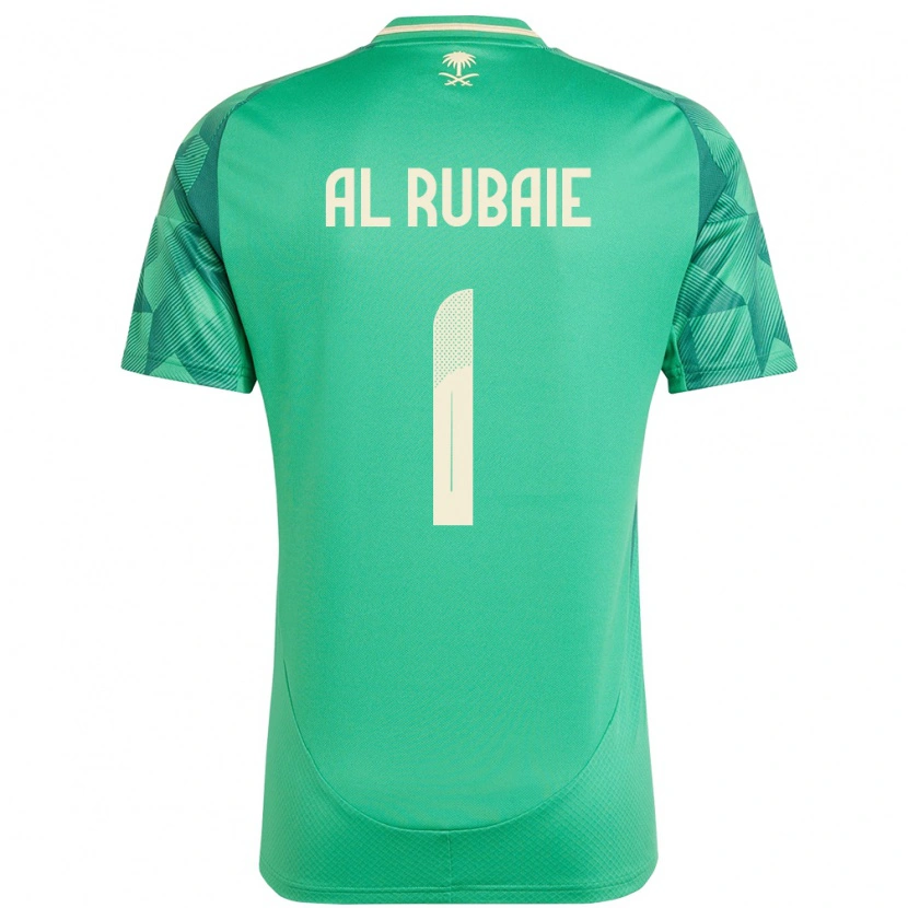 Danxen Mænd Saudi-Arabien Mohammed Al Rubaie #1 Grøn Hjemmebane Spillertrøjer 24-26 Trøje T-Shirt