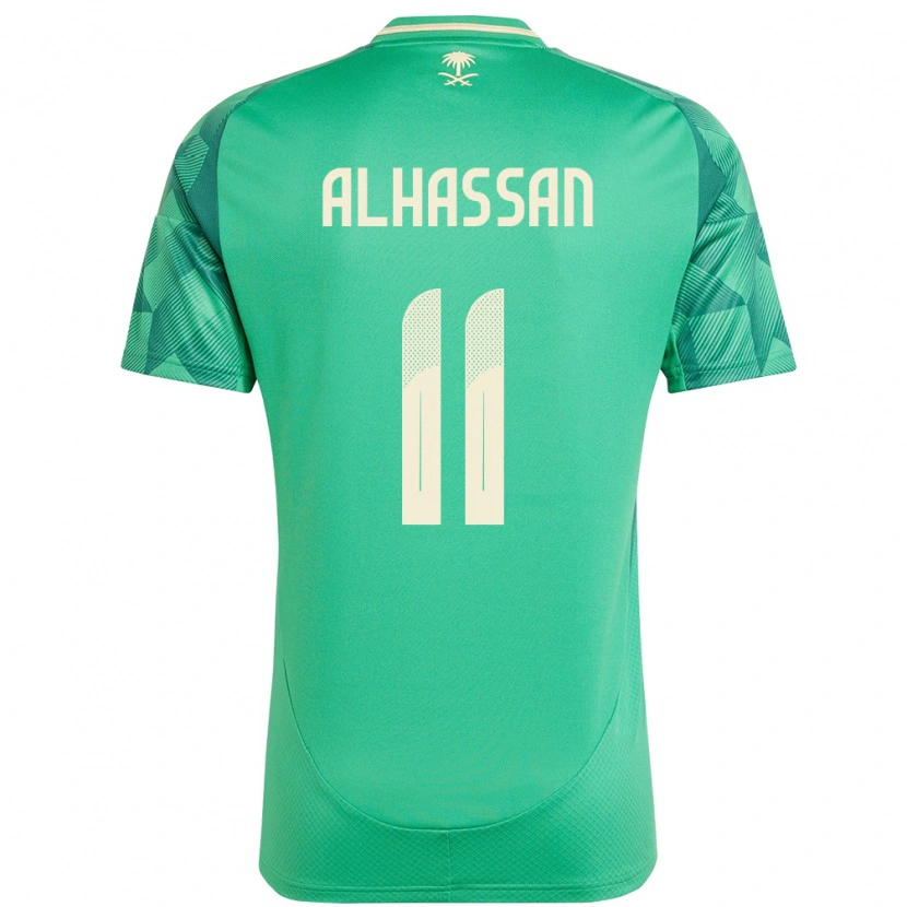 Danxen Mænd Saudi-Arabien Abbas Alhassan #11 Grøn Hjemmebane Spillertrøjer 24-26 Trøje T-Shirt