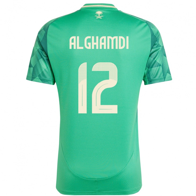 Danxen Mænd Saudi-Arabien Faisal Alghamdi #12 Grøn Hjemmebane Spillertrøjer 24-26 Trøje T-Shirt