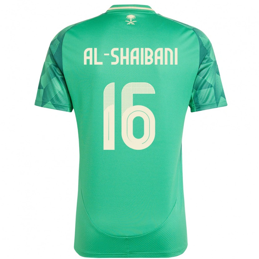 Danxen Mænd Saudi-Arabien Asrar Al Shaibani #16 Grøn Hjemmebane Spillertrøjer 24-26 Trøje T-Shirt