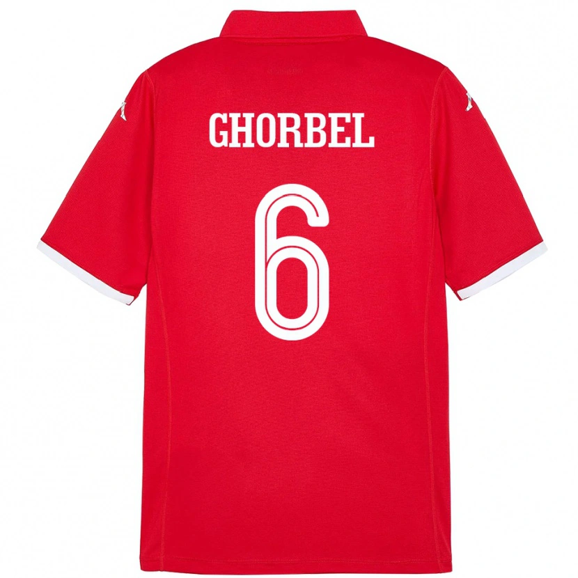 Danxen Mænd Tunesien Mahmoud Ghorbel #6 Rød Hjemmebane Spillertrøjer 24-26 Trøje T-Shirt