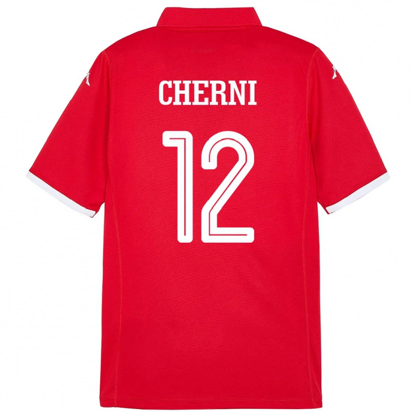 Danxen Mænd Tunesien Amin Cherni #12 Rød Hjemmebane Spillertrøjer 24-26 Trøje T-Shirt