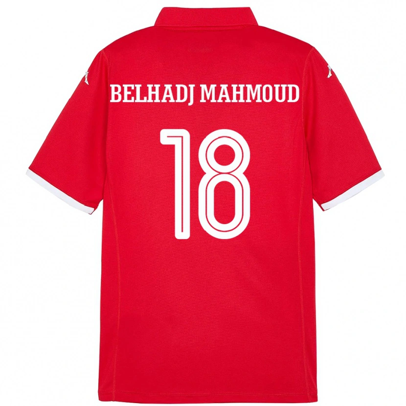 Danxen Mænd Tunesien Mohamed Belhadj Mahmoud #18 Rød Hjemmebane Spillertrøjer 24-26 Trøje T-Shirt