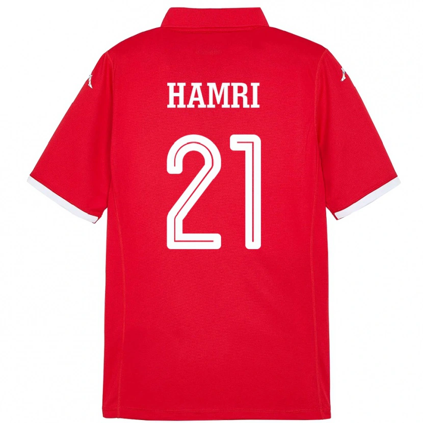 Danxen Mænd Tunesien Rabii Hamri #21 Rød Hjemmebane Spillertrøjer 24-26 Trøje T-Shirt