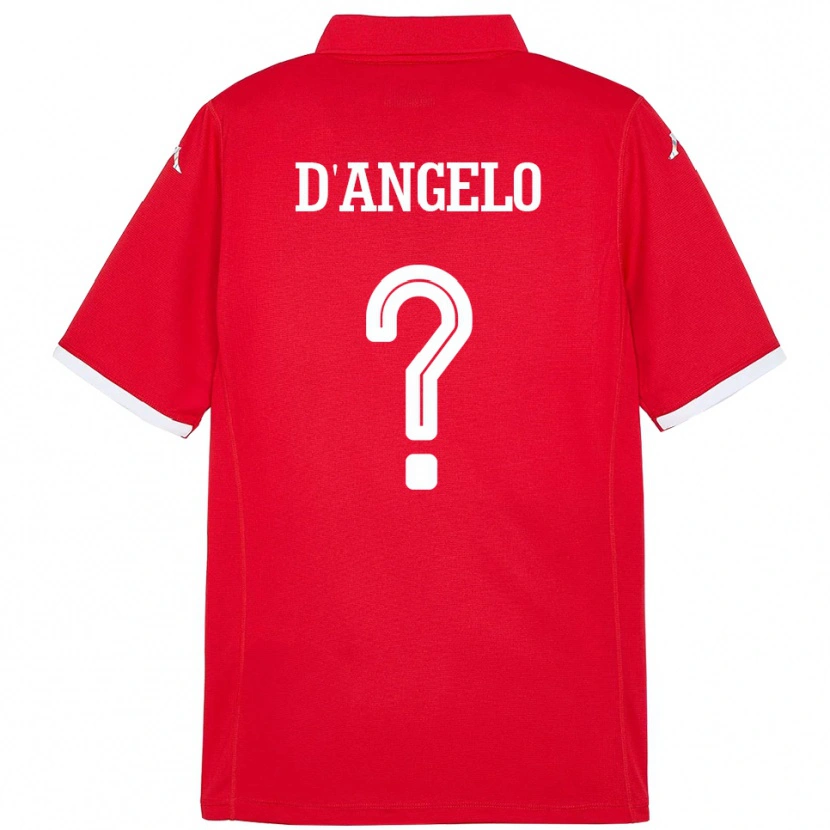 Danxen Mænd Tunesien Gianni D'angelo #0 Rød Hjemmebane Spillertrøjer 24-26 Trøje T-Shirt