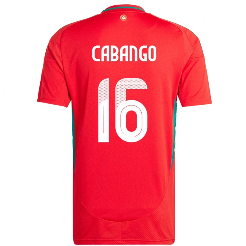 Danxen Mænd Wales Ben Cabango #16 Rød Hjemmebane Spillertrøjer 24-26 Trøje T-Shirt