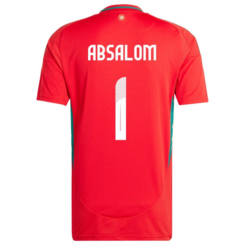 Danxen Mænd Wales Kelland Absalom #1 Rød Hjemmebane Spillertrøjer 24-26 Trøje T-Shirt