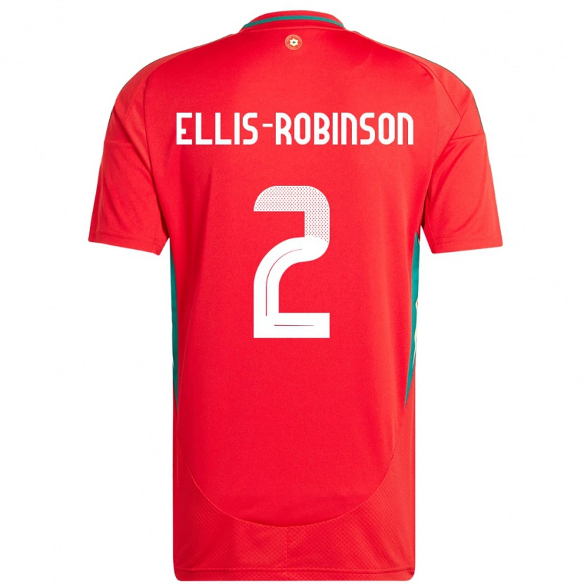 Danxen Mænd Wales Eddie Ellis-Robinson #2 Rød Hjemmebane Spillertrøjer 24-26 Trøje T-Shirt