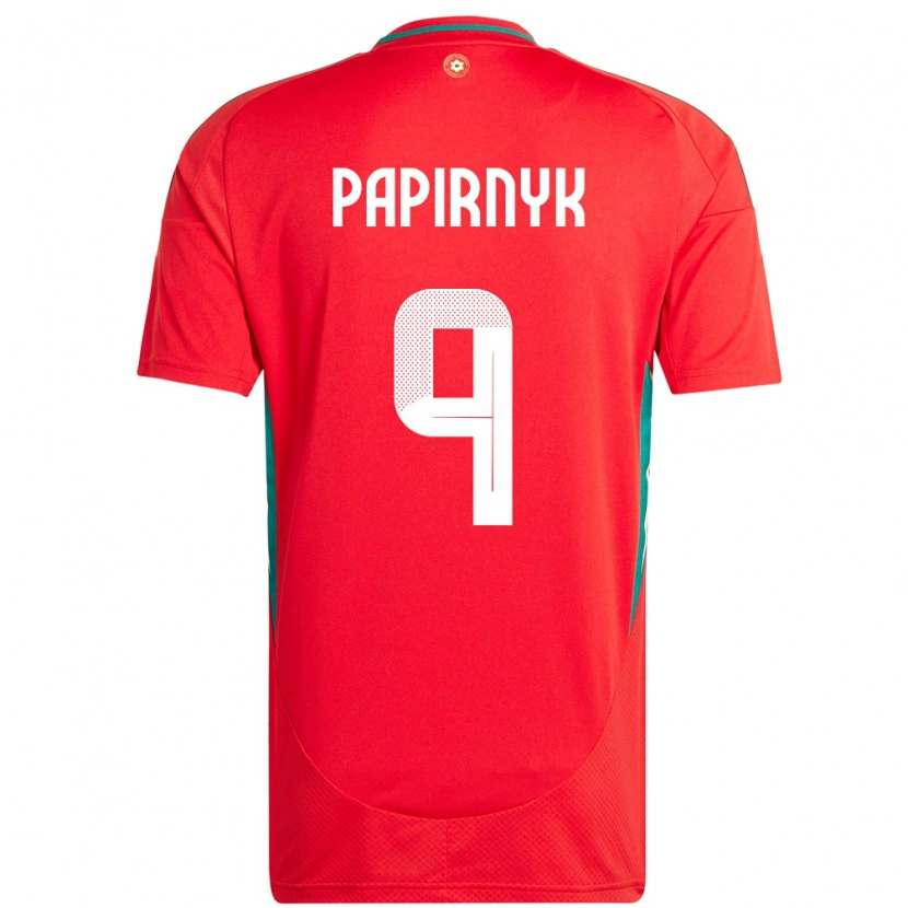 Danxen Mænd Wales Leo Papirnyk #9 Rød Hjemmebane Spillertrøjer 24-26 Trøje T-Shirt