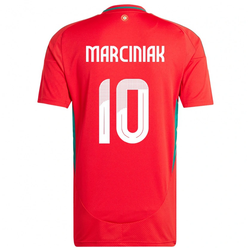 Danxen Mænd Wales Alex Marciniak #10 Rød Hjemmebane Spillertrøjer 24-26 Trøje T-Shirt