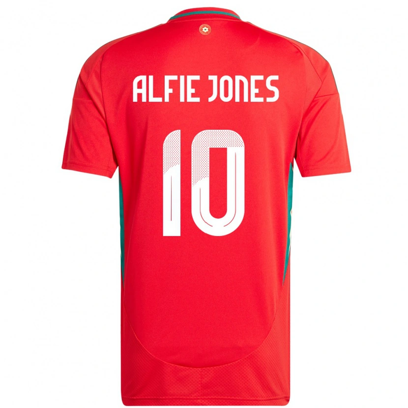 Danxen Mænd Wales Alfie Jones #10 Rød Hjemmebane Spillertrøjer 24-26 Trøje T-Shirt