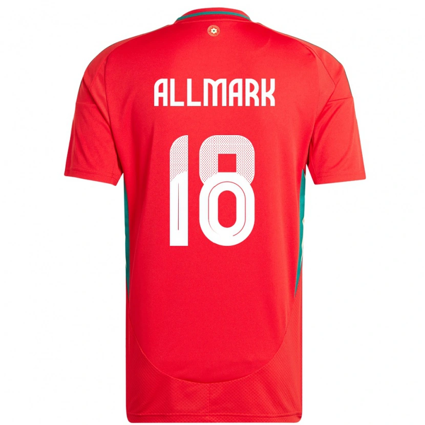 Danxen Mænd Wales Hayden Allmark #18 Rød Hjemmebane Spillertrøjer 24-26 Trøje T-Shirt