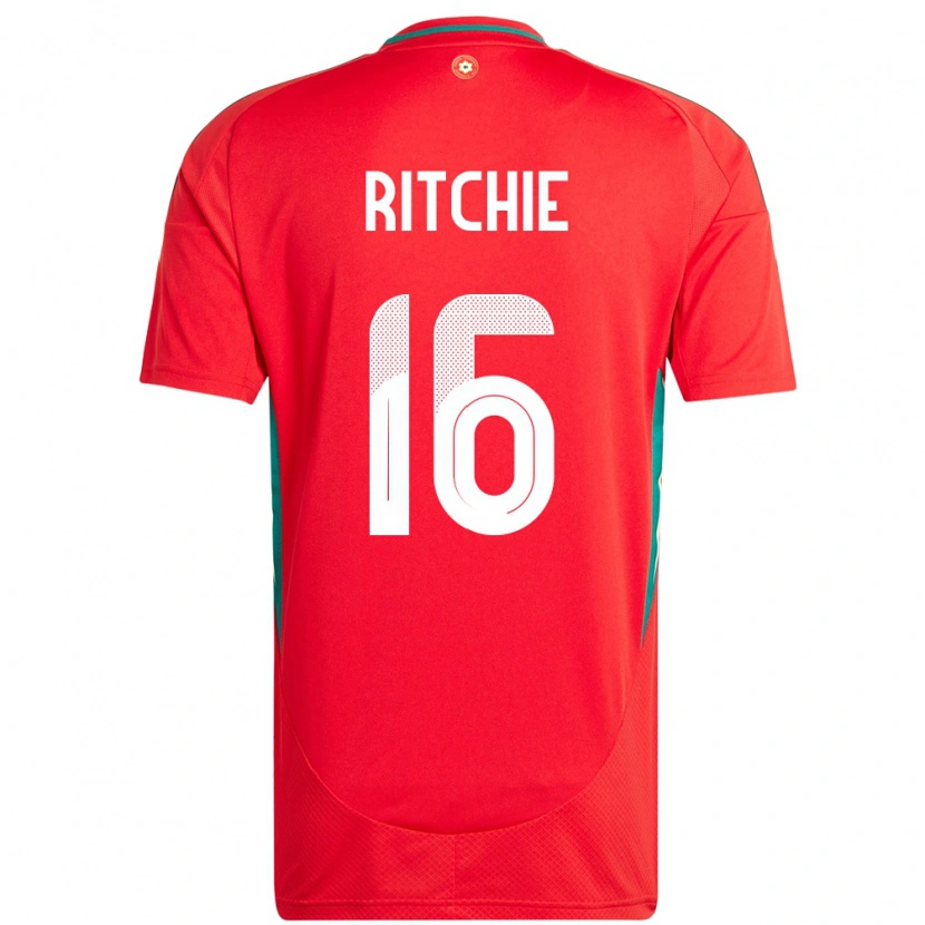 Danxen Mænd Wales Amelia Ritchie #16 Rød Hjemmebane Spillertrøjer 24-26 Trøje T-Shirt