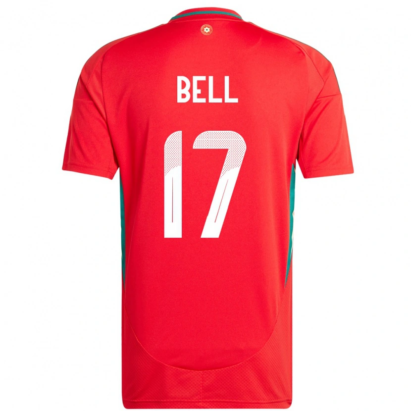 Danxen Mænd Wales Zac Bell #17 Rød Hjemmebane Spillertrøjer 24-26 Trøje T-Shirt