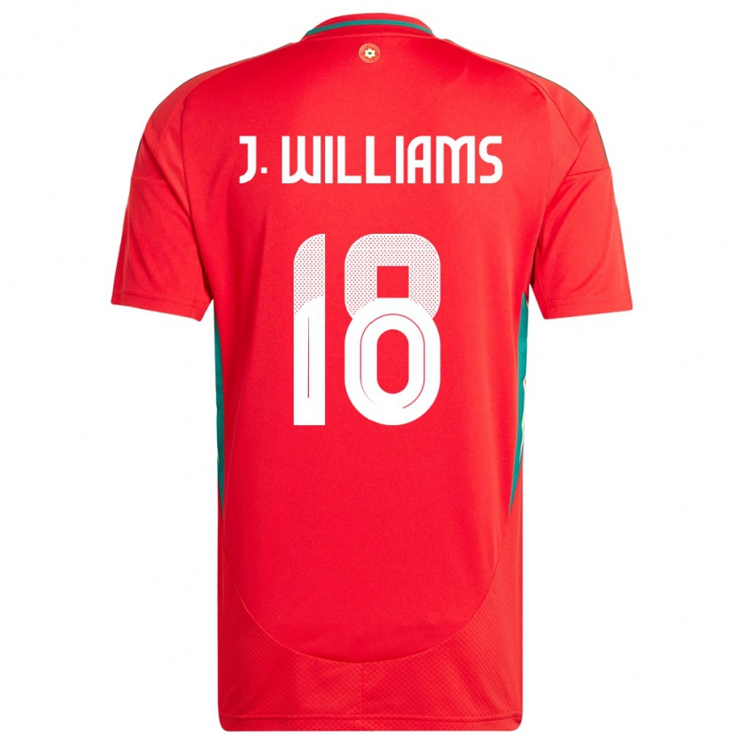 Danxen Mænd Wales Jonathan Williams #18 Rød Hjemmebane Spillertrøjer 24-26 Trøje T-Shirt