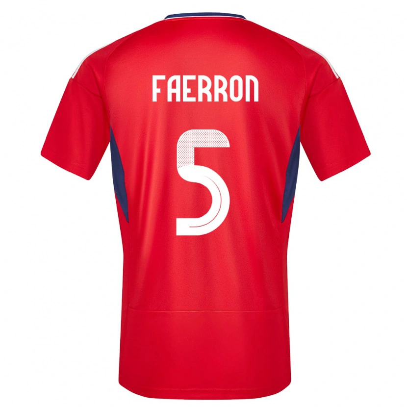 Danxen Mænd Costa Rica Fernán Faerron #5 Rød Hjemmebane Spillertrøjer 24-26 Trøje T-Shirt