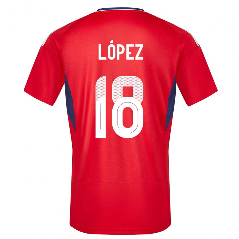 Danxen Mænd Costa Rica Jafeth López #18 Rød Hjemmebane Spillertrøjer 24-26 Trøje T-Shirt