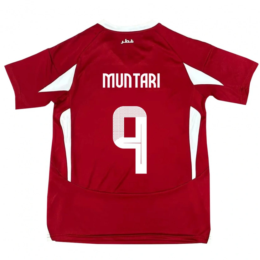 Danxen Mænd Qatar Mohammed Muntari #9 Rød Hjemmebane Spillertrøjer 24-26 Trøje T-Shirt