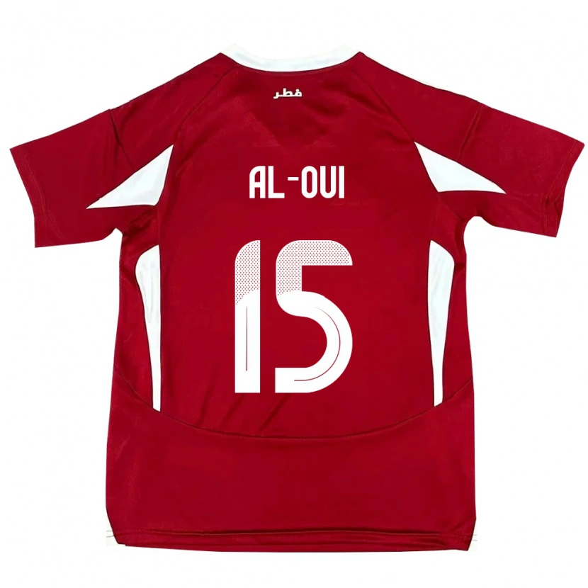 Danxen Mænd Qatar Ayoub Al-Oui #15 Rød Hjemmebane Spillertrøjer 24-26 Trøje T-Shirt