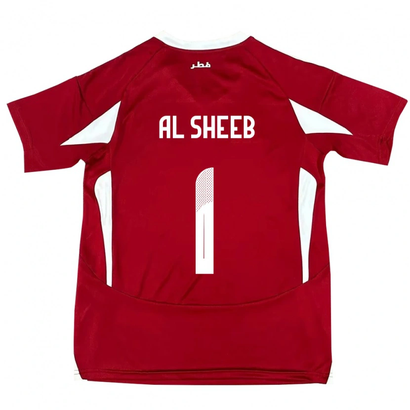 Danxen Mænd Qatar Saad Al Sheeb #1 Rød Hjemmebane Spillertrøjer 24-26 Trøje T-Shirt