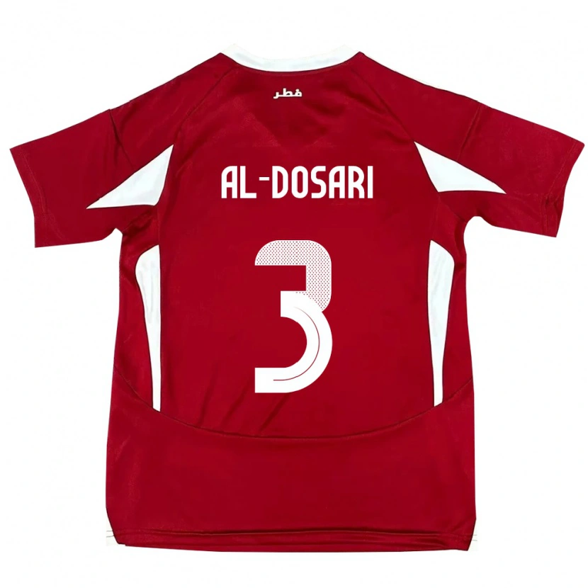 Danxen Mænd Qatar Dana Al Dosari #3 Rød Hjemmebane Spillertrøjer 24-26 Trøje T-Shirt