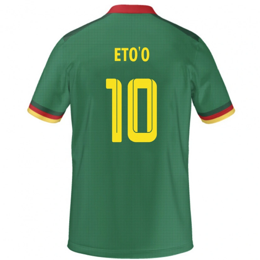 Danxen Mænd Cameroun Etienne Eto'o #10 Grøn Hjemmebane Spillertrøjer 24-26 Trøje T-Shirt