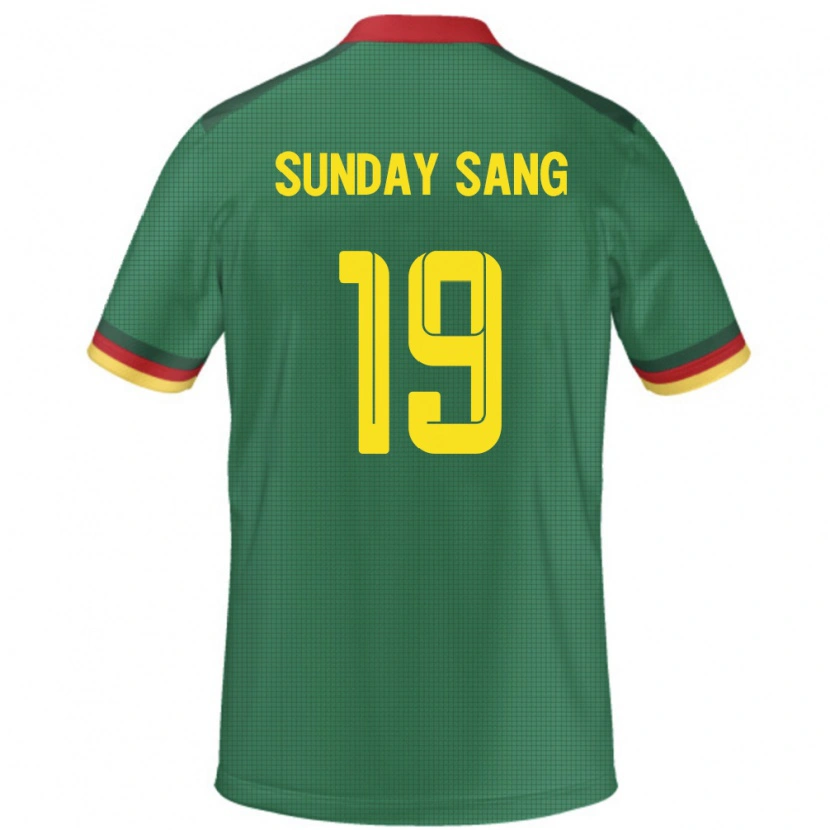 Danxen Mænd Cameroun Junior Sunday Sang #19 Grøn Hjemmebane Spillertrøjer 24-26 Trøje T-Shirt