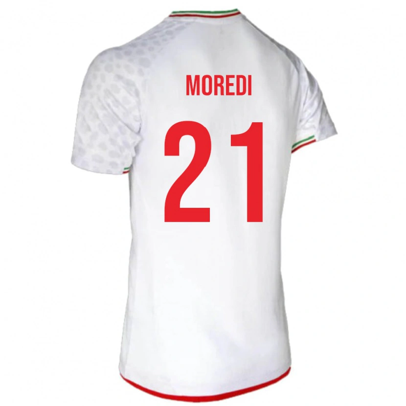 Danxen Mænd Iran Abolfazl Moredi #21 Hvid Hjemmebane Spillertrøjer 24-26 Trøje T-Shirt