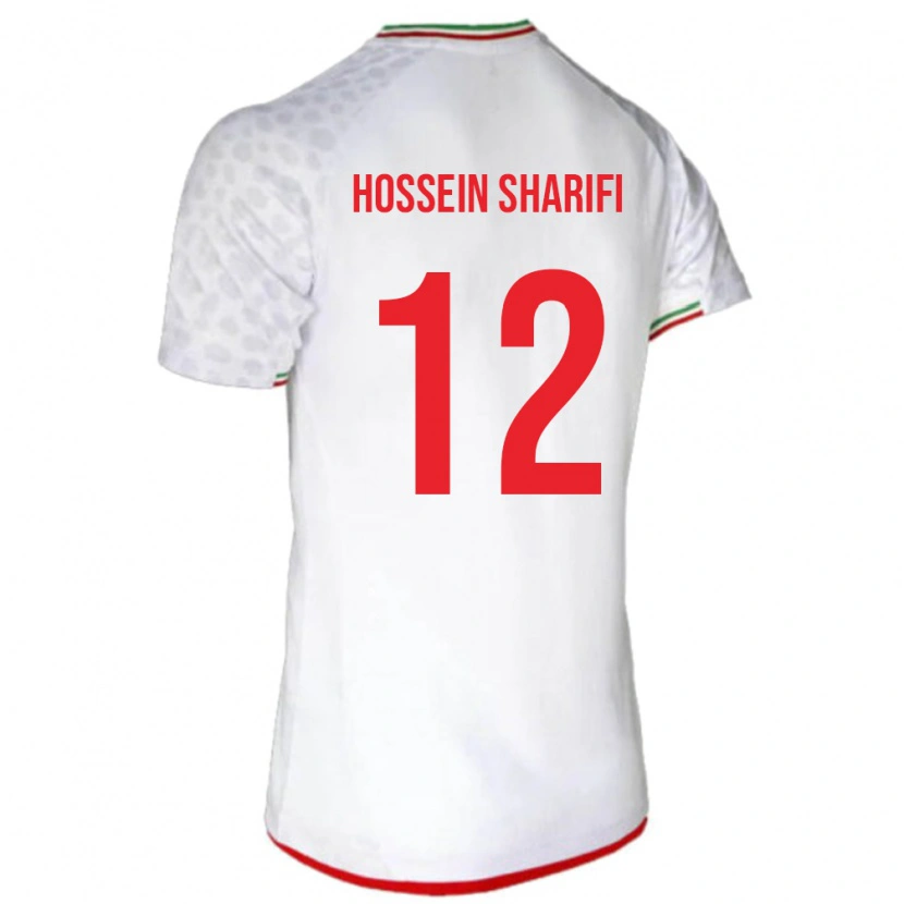 Danxen Mænd Iran Mohammad Hossein Sharifi #12 Hvid Hjemmebane Spillertrøjer 24-26 Trøje T-Shirt