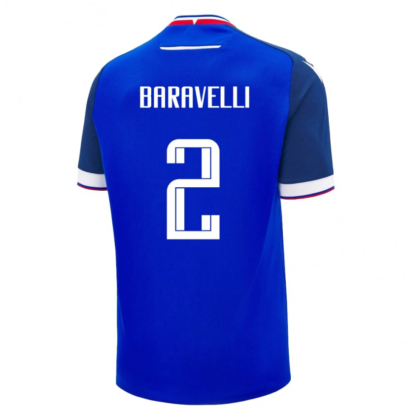 Danxen Mænd Slovakiet Rocco Baravelli #2 Blå Hjemmebane Spillertrøjer 24-26 Trøje T-Shirt