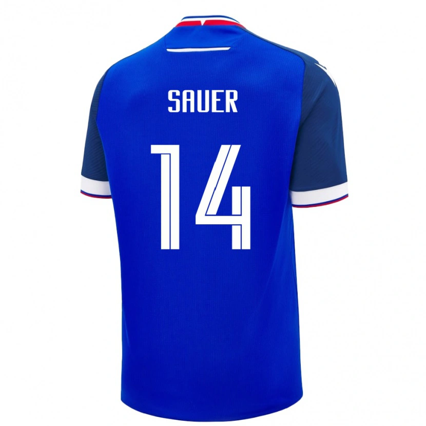 Danxen Mænd Slovakiet Mario Sauer #14 Blå Hjemmebane Spillertrøjer 24-26 Trøje T-Shirt