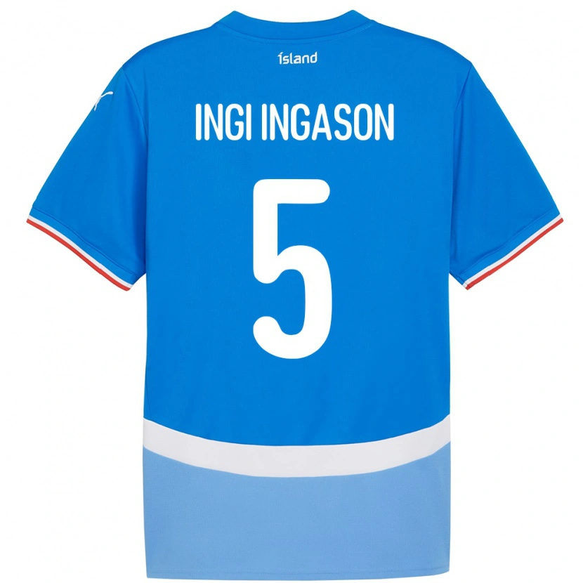 Danxen Mænd Island Sverrir Ingi Ingason #5 Blå Hjemmebane Spillertrøjer 24-26 Trøje T-Shirt