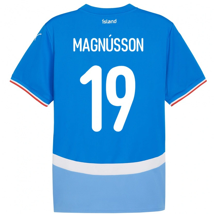 Danxen Mænd Island Júlíus Magnússon #19 Blå Hjemmebane Spillertrøjer 24-26 Trøje T-Shirt