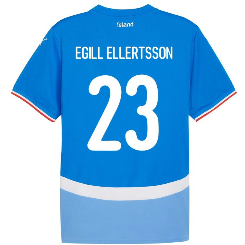 Danxen Mænd Island Mikael Egill Ellertsson #23 Blå Hjemmebane Spillertrøjer 24-26 Trøje T-Shirt