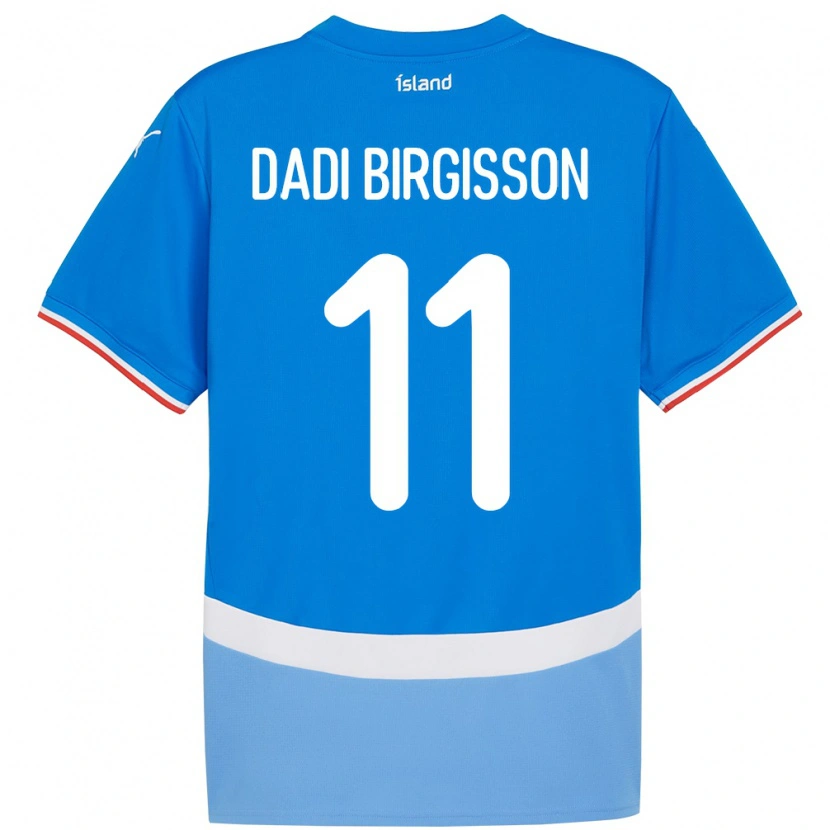 Danxen Mænd Island Adolf Dadi Birgisson #11 Blå Hjemmebane Spillertrøjer 24-26 Trøje T-Shirt