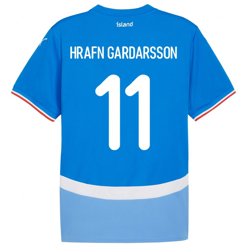 Danxen Mænd Island Bjarki Hrafn Gardarsson #11 Blå Hjemmebane Spillertrøjer 24-26 Trøje T-Shirt