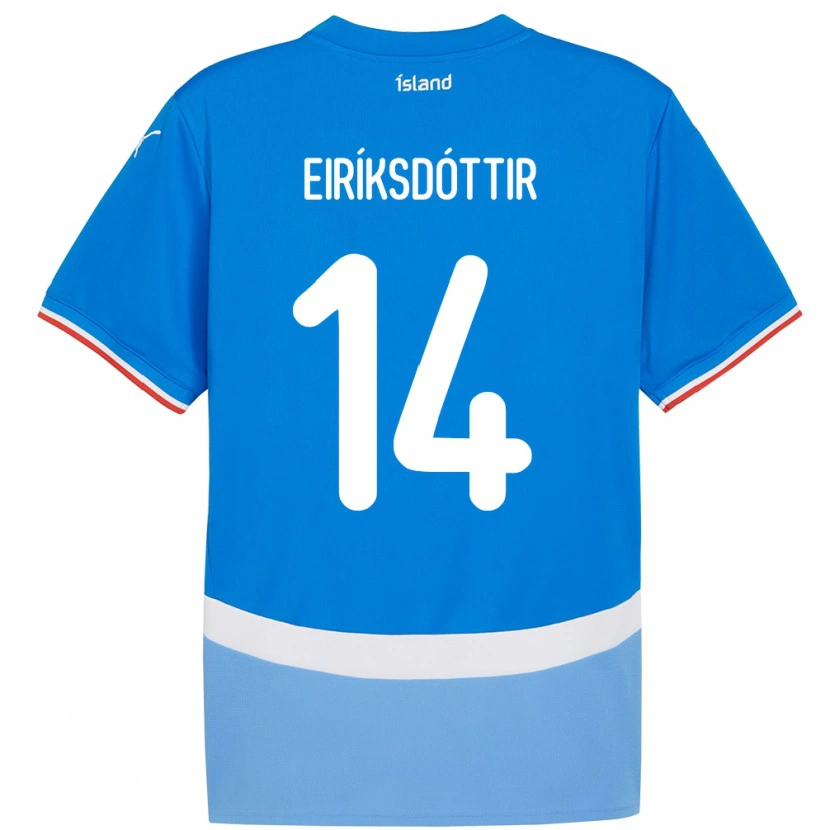 Danxen Mænd Island Hlín Eiríksdóttir #14 Blå Hjemmebane Spillertrøjer 24-26 Trøje T-Shirt