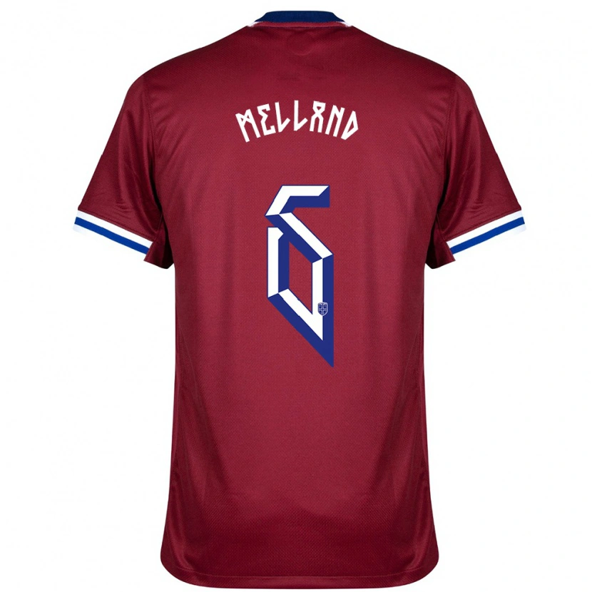 Danxen Mænd Norge Henrik Melland #6 Rød Blå Hvid Hjemmebane Spillertrøjer 24-26 Trøje T-Shirt