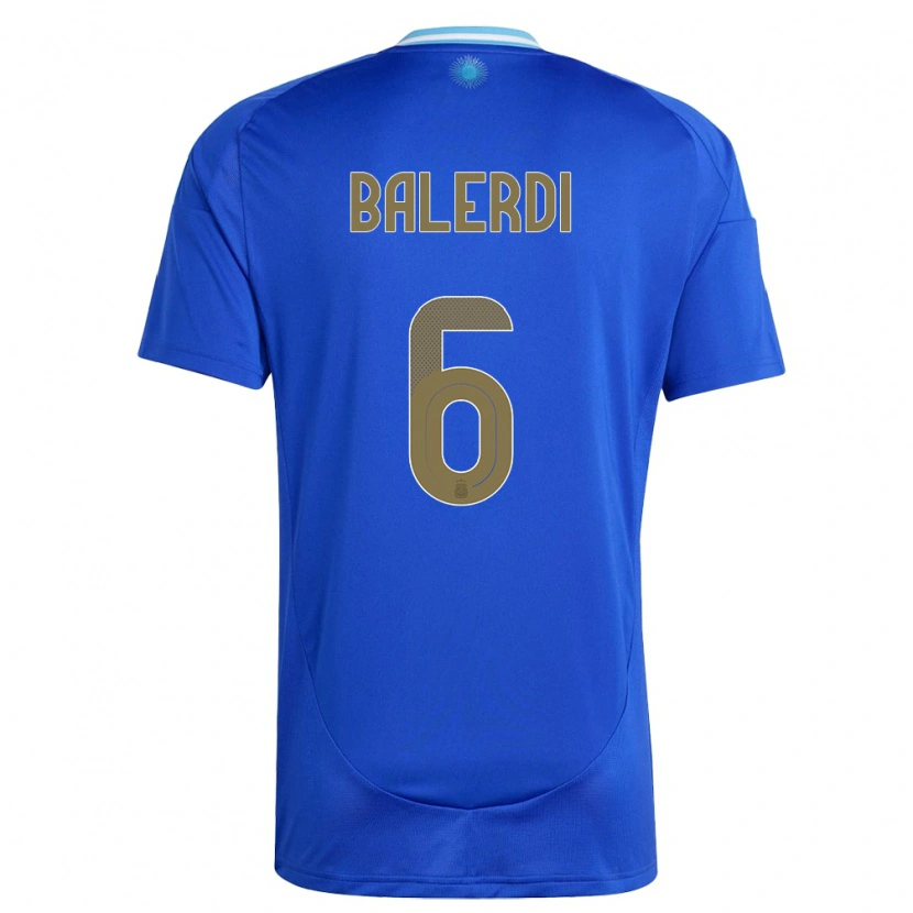 Danxen Mænd Argentina Leonardo Balerdi #6 Blå Udebane Spillertrøjer 24-26 Trøje T-Shirt