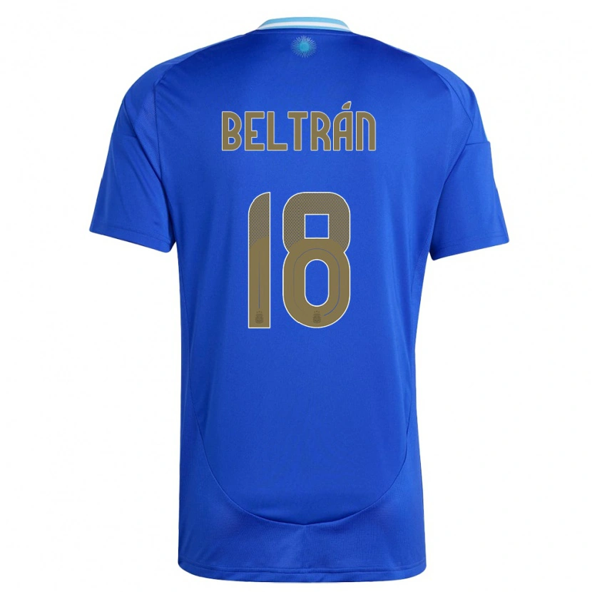 Danxen Mænd Argentina Lucas Beltrán #18 Blå Udebane Spillertrøjer 24-26 Trøje T-Shirt