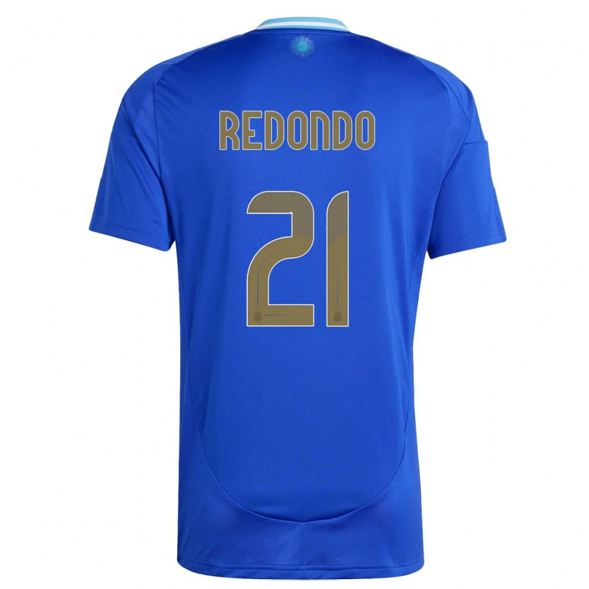 Danxen Mænd Argentina Federico Redondo #21 Blå Udebane Spillertrøjer 24-26 Trøje T-Shirt