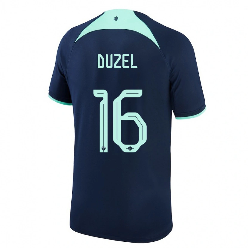 Danxen Mænd Australien Luke Duzel #16 Mørkeblå Udebane Spillertrøjer 24-26 Trøje T-Shirt