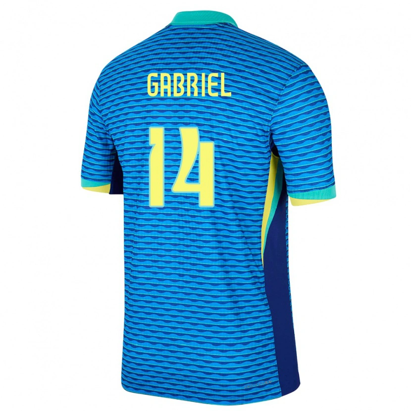 Danxen Mænd Brasilien Gabriel Magalhães #14 Blå Udebane Spillertrøjer 24-26 Trøje T-Shirt