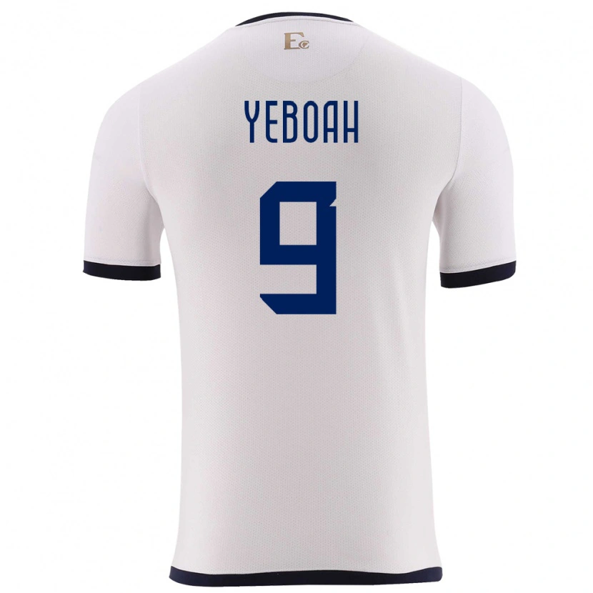 Danxen Mænd Ecuador John Yeboah #9 Hvid Udebane Spillertrøjer 24-26 Trøje T-Shirt