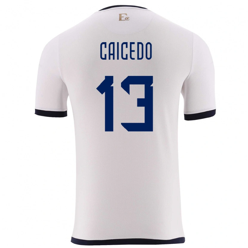 Danxen Mænd Ecuador Renato Caicedo #13 Hvid Udebane Spillertrøjer 24-26 Trøje T-Shirt