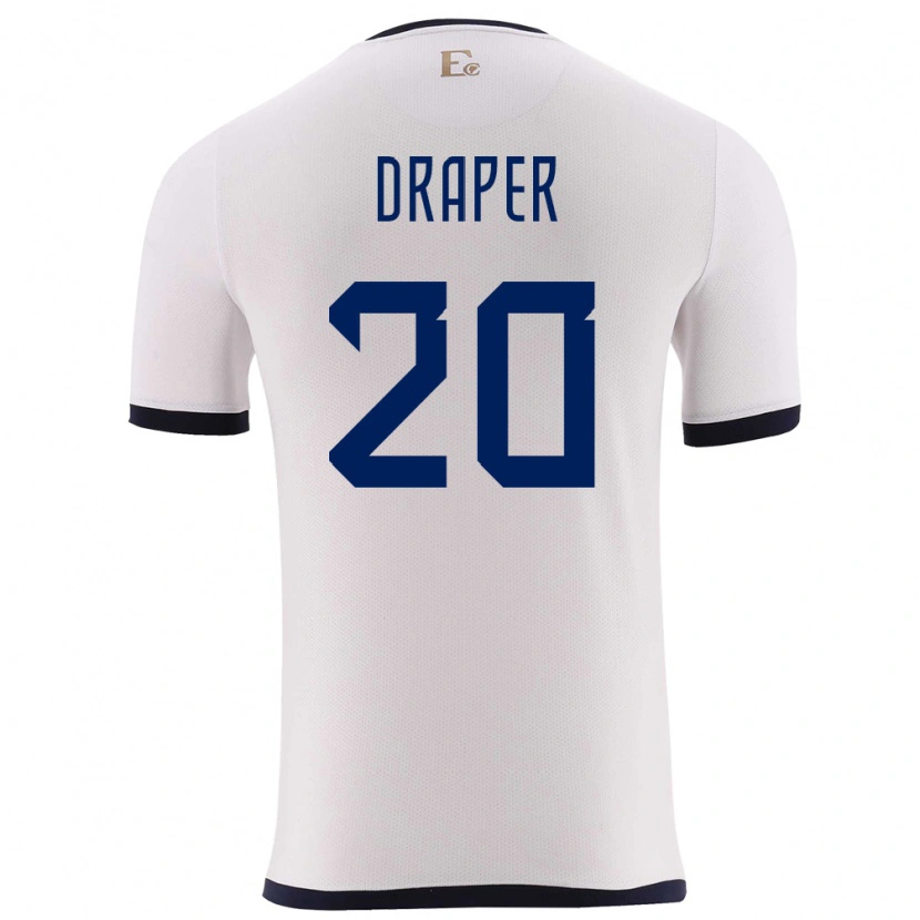 Danxen Mænd Ecuador Andrew Draper #20 Hvid Udebane Spillertrøjer 24-26 Trøje T-Shirt