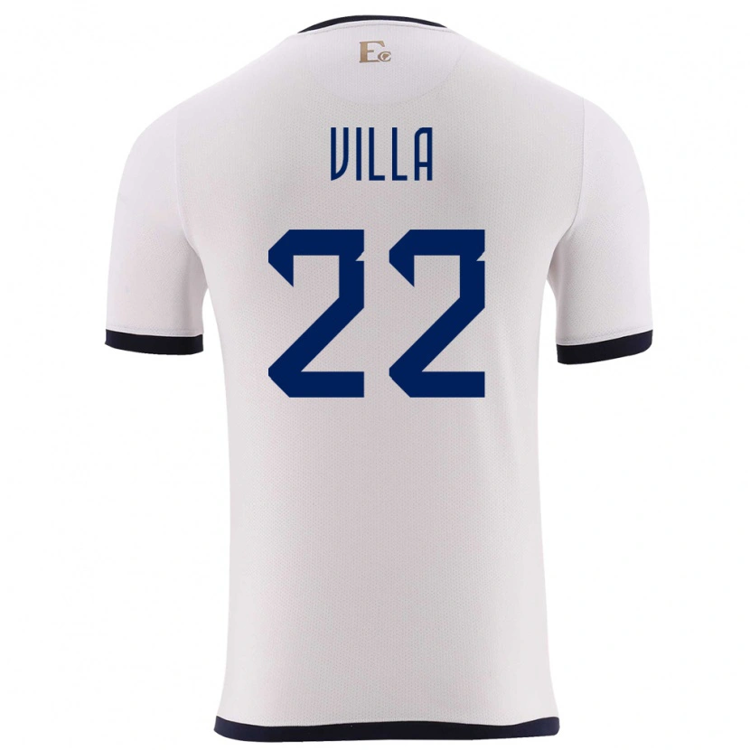 Danxen Mænd Ecuador Alexis Villa #22 Hvid Udebane Spillertrøjer 24-26 Trøje T-Shirt