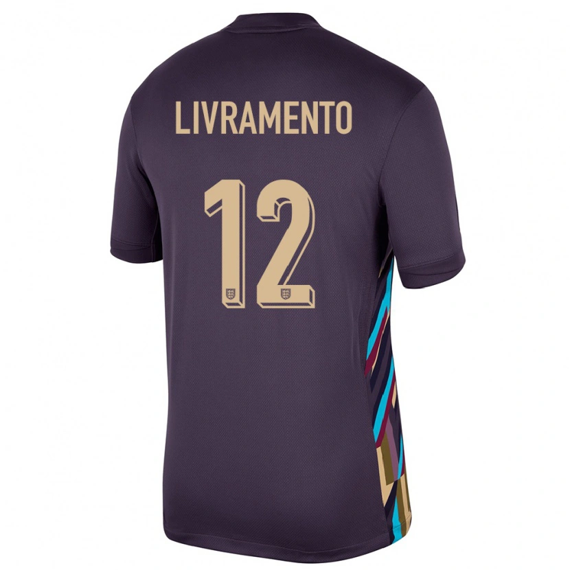 Danxen Mænd England Tino Livramento #12 Mørk Rosin Udebane Spillertrøjer 24-26 Trøje T-Shirt