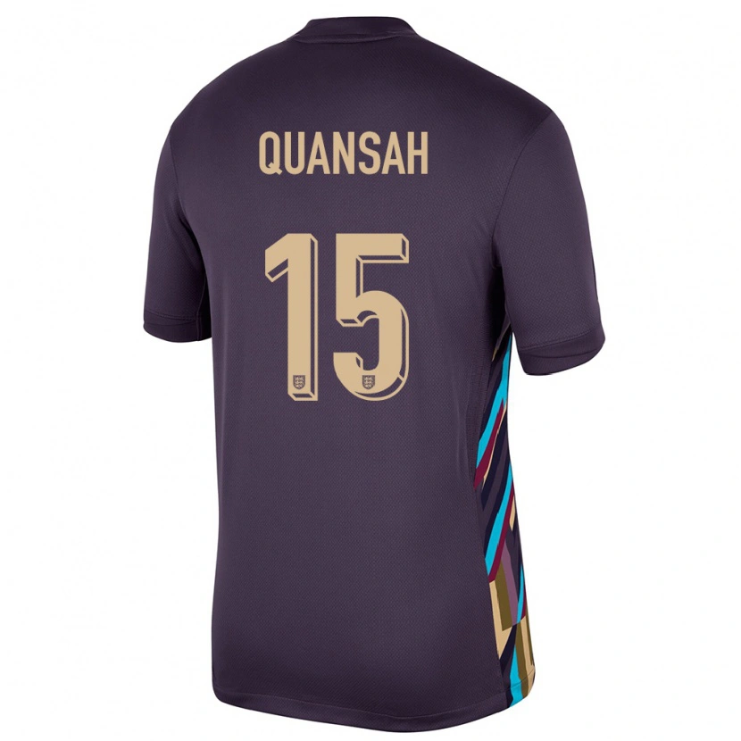 Danxen Mænd England Jarell Quansah #15 Mørk Rosin Udebane Spillertrøjer 24-26 Trøje T-Shirt